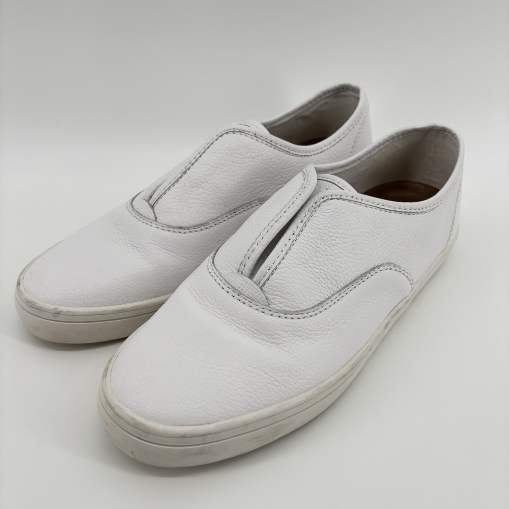Frye Womens Maya‎ CVO Slip On Sneakers White Leather Shoes 8.5 M Casual Classic